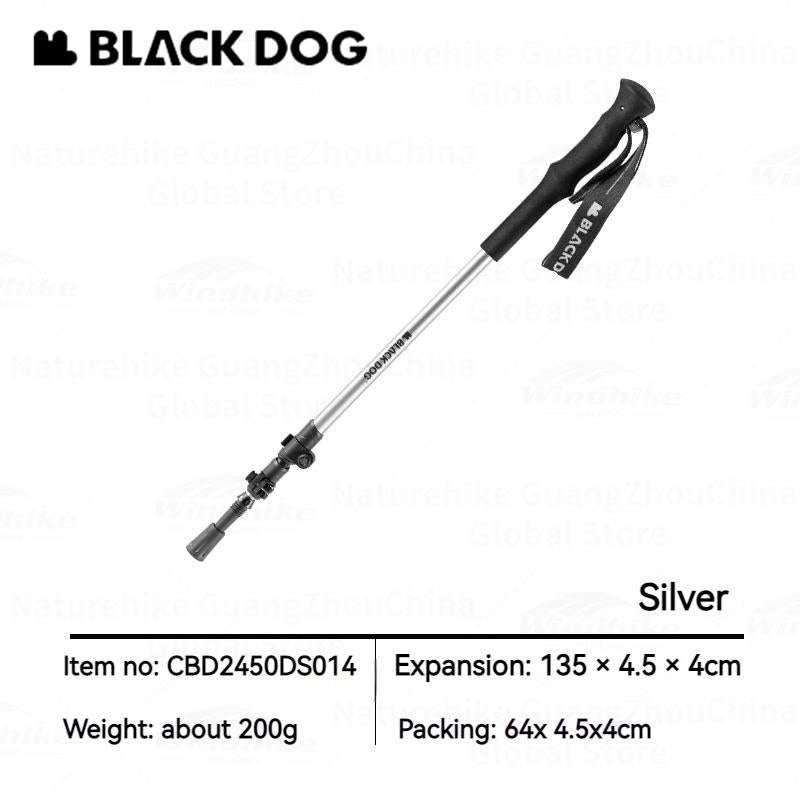 Blackdog Carbon Mountaineering Stick Portable Lightweight Aluminum Carbon Walking Sticks Trekking Pole Telescopic Hiking Canes Adjustable 3-Section Collapsible Staff