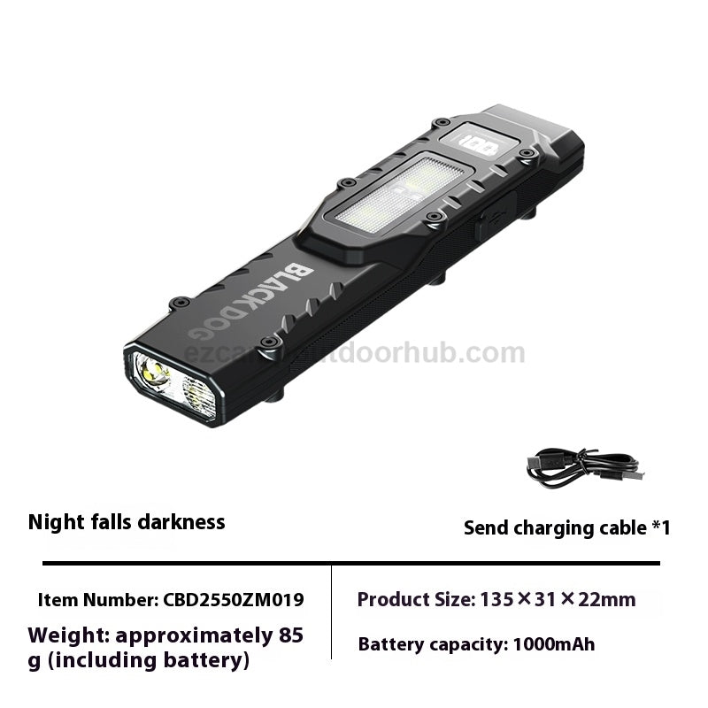 Blackdog NIGHT BLADE R1 Pocket Flashlight Portable Multipurpose Tactical Dual LED Core Bright Flashlight IPX4 Waterproof 15H Battery Life 810LM