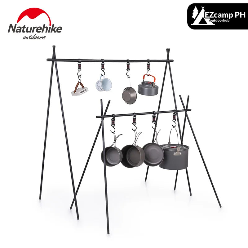 Naturehike Triangular Hanging Rack Shelve Outdoor Camping Equipment Hook Utensil Tableware Cookware Tools Triangle Hang Shelf 8kg Max Load Ultralight Portable Aluminum Alloy Nature Hike ChenYi