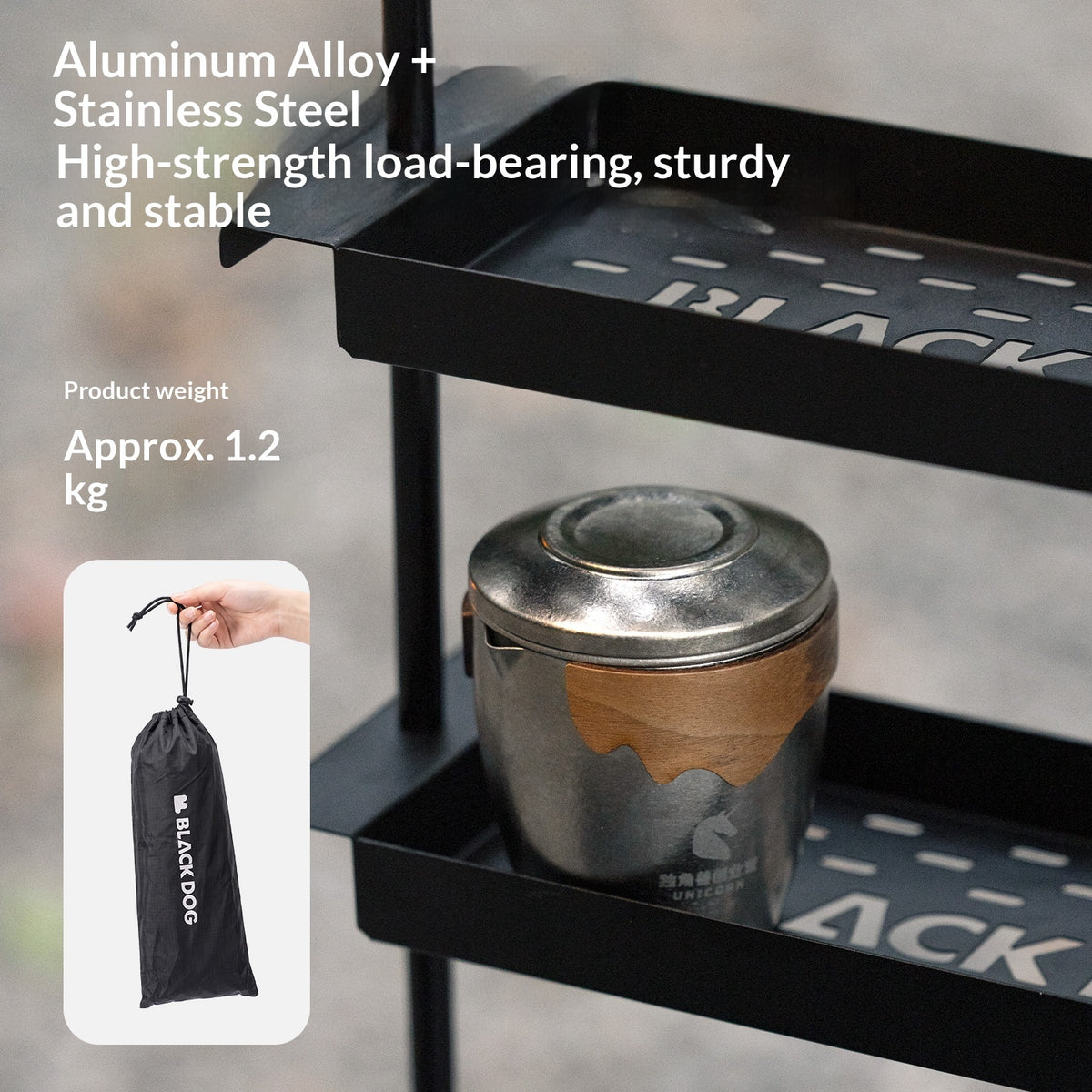Blackdog Universal IGT Storage Rack Shelf Outdoor Camping Modular Table Add on Accessories