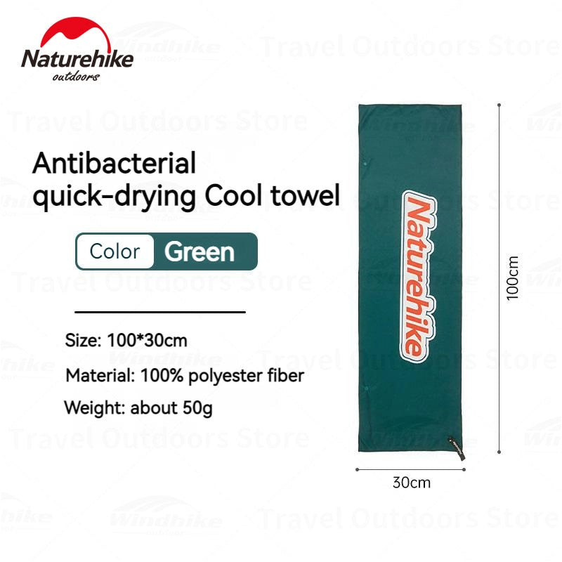 Naturehike Fitness Sports Fast Dry Absorbent Portable Ultralight Towel 100*30cm Quick Drying Gym Sweat Beach Swimming Bath Hand Face Anti-Bacterial