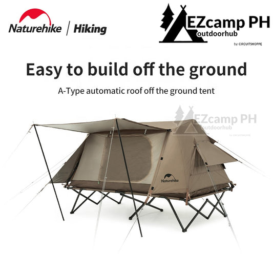Naturehike A-TYPE Series Off the Ground Automatic Camping Tent for 1 and 2 Person 210D Outdoor Waterproof Folding Bed Cot + Shelter Easy Quick Setup