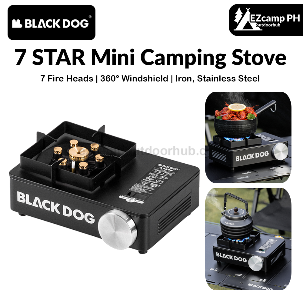 Blackdog 7 STAR Mini Camping Stove 360° Windshield 2900W Firepower Nozzle Magnetic Butane Gas Canister Valve Cassette Burner With Storage Case