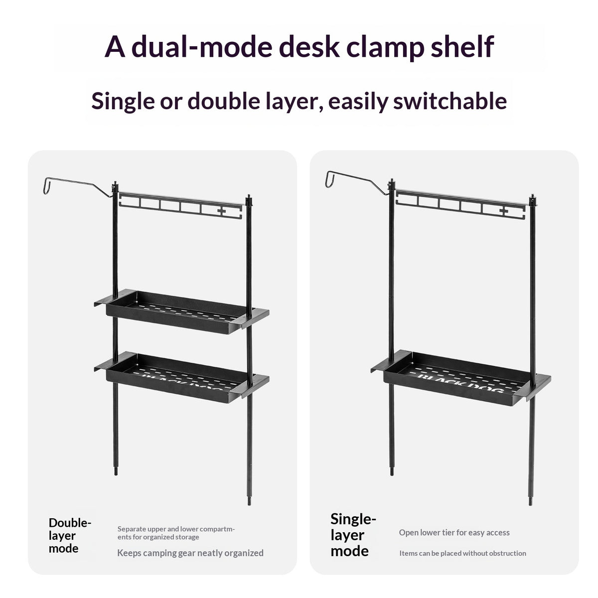 Blackdog Universal IGT Storage Rack Shelf Outdoor Camping Modular Table Add on Accessories