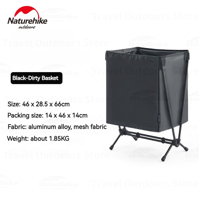 Naturehike Outdoor 3-Layer Folding Shelf / Dirty Clothes Basket Hamper Aluminum Alloy Camping Storage Basket Kitchen Equipment Utensil Rack Shelves