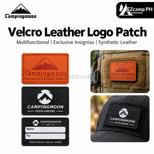 Campingmoon Outdoor Camping Velcro Leather Logo Patch Label for Backpack Tent Bag Gear Accessory