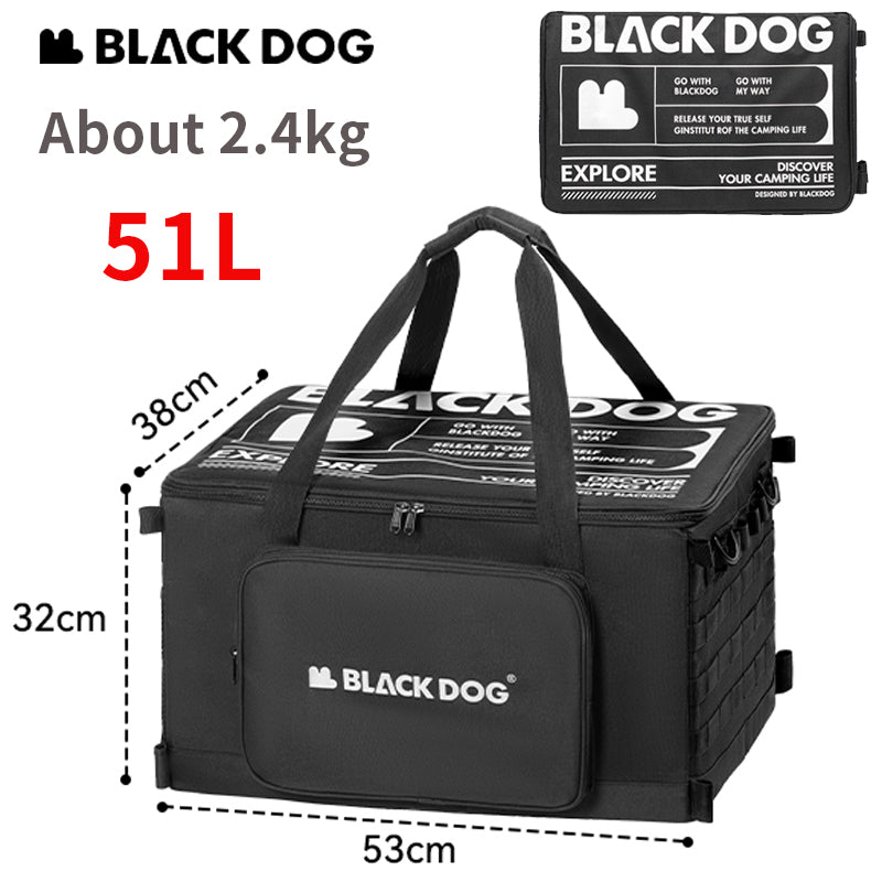 Blackdog Tactical Storage Bag Portable Foldable 51L Large Capacity Multifunctional Table Camp Gear Box Side Door Handbag Outdoor Camping Accessories 600D Oxford Cloth