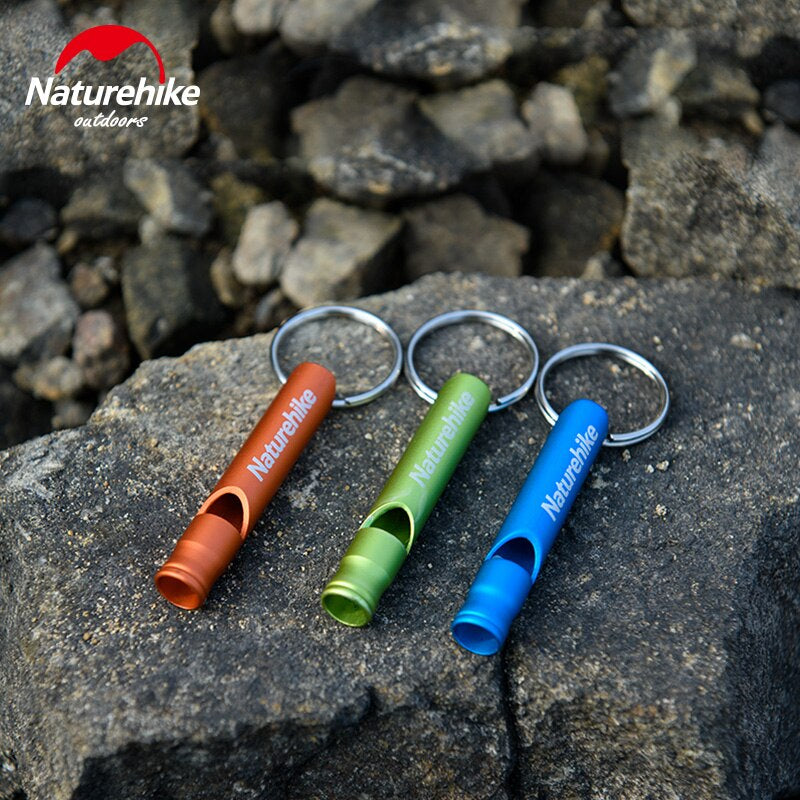 Naturehike Portable Aluminum Alloy Emergency Survival Whistle Hanging Keychain Short and Long Key Chain Pito Camping Outdoor Hiking Mountaineering