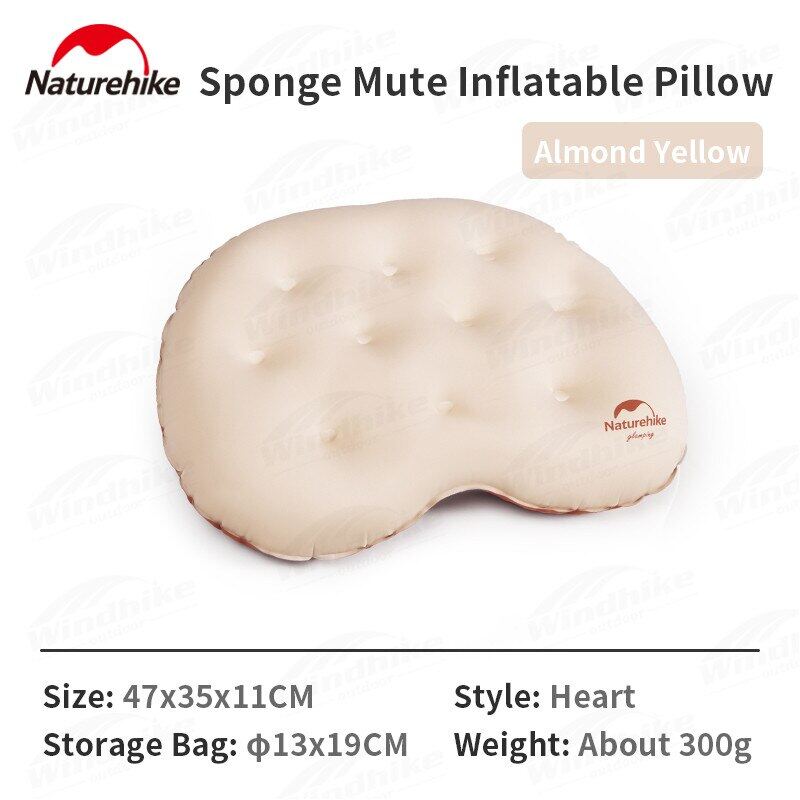 Naturehike Outdoor 3D TPU Sponge Inflatable Silent Pillow Portable Ultralight 300g Heart-shaped Comfortable Sponge Foam Travel Hiking Camping