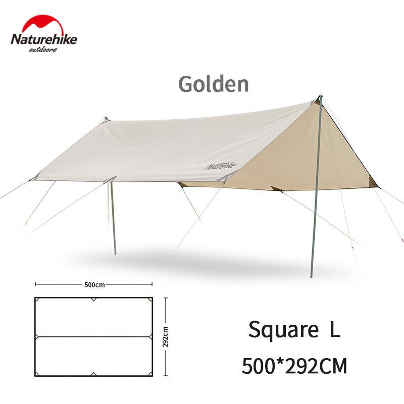 [Pre-Order] Naturehike GIRDER Series Shelter Awning Canopy Tarp Tent in Classic Silver Coated and Double Sided Black Vinyl Glue + Silver Coating SMALL HEX LARGE Size Waterproof Windproof UPF50+ UV Sun Shade Portable Outdoor Camping Tarp with 2 Poles