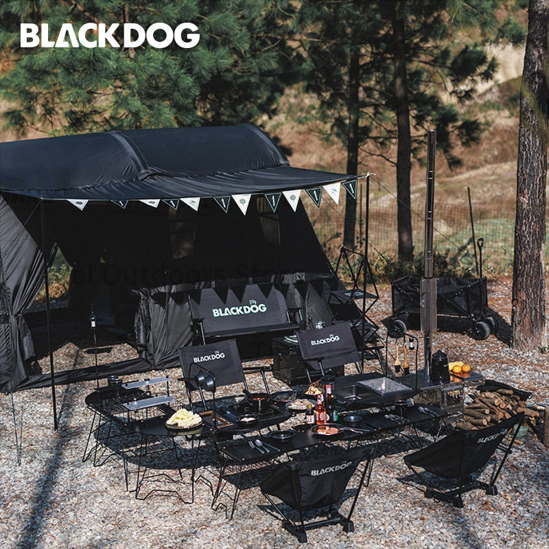 BLACKDOG by Naturehike AIR Pole Inflatable Large Black Camping Outdoor Tent for 4 Person Waterproof Anti UV Vinyl Coated Oxford Cloth 13.5m² Space