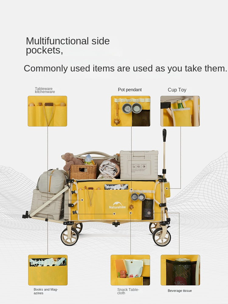 Naturehike RUBIK's CUBE PRO Camping Trolley Portable Foldable Outdoor Cart All Terrain Wheel Folding Wagon Up To 225kg Load 450L Capacity