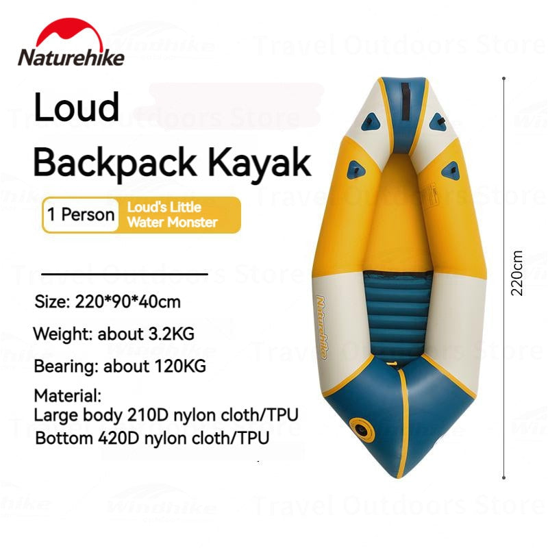 Naturehike LODE Backpack Inflatable Kayak 1-2 Person Ultralight Only 3.2/5.5kg Portable Storage Tear Resistance Outdoor Water Sports Canoe Boat