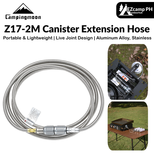 Campingmoon Z17-2M Canister Extension Hose Portable Lightweight Outdoor Camping Butane Extension Tube Flat Screw Threaded Tank Connector Pipe