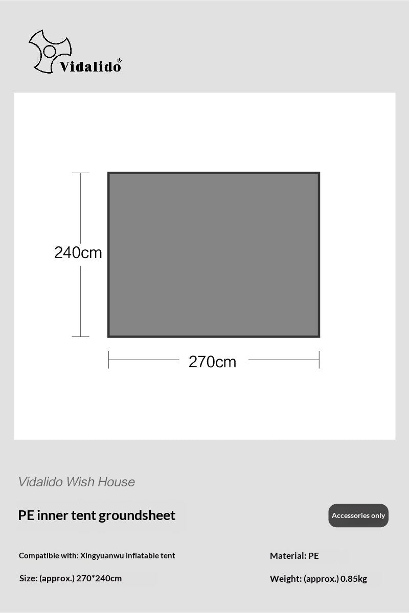 Vidalido WISH HOUSE 7.0 Air Inflatable Tent Fast Build 3-4 Person Ti Silver Coated Sunscreen PVC Air Poles Full View Mesh Waterproof 13m² Usable Space