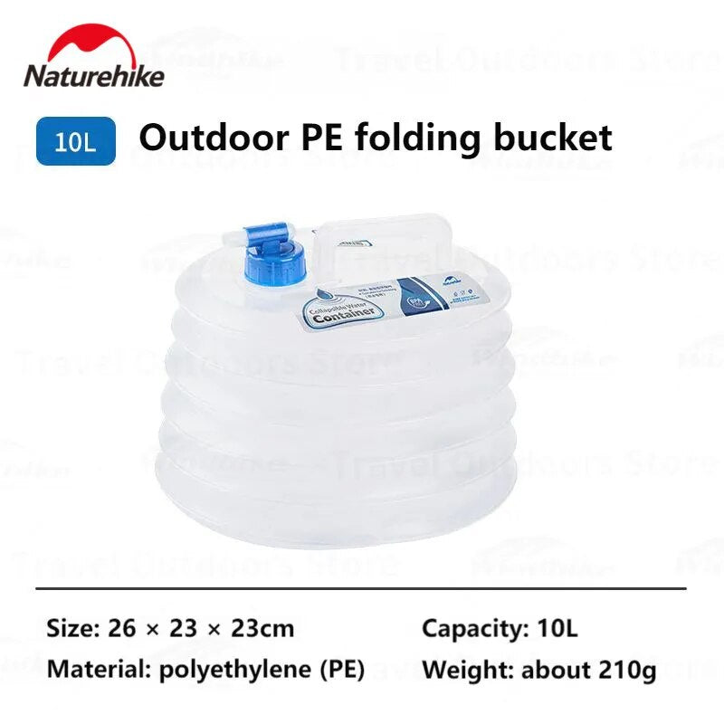 Naturehike 5L | 10L | 15L Outdoor Collapsible Drinking Water Container Camping Bucket Liquid Storage Portable PE Folding Hiking Picnic Foldable