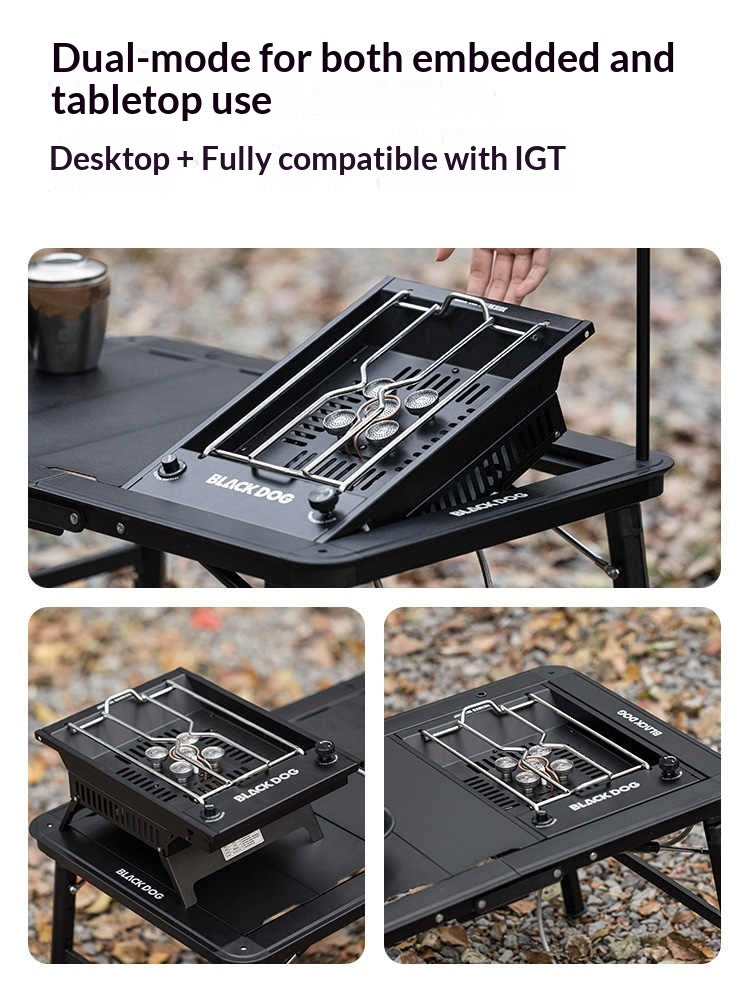 BLACKDOG EARTH CORE Gas Furnace Portable IGT Modular Stainless Steel Camping Stove With Precise Flame Control Outdoor Cooking Kitchenware
