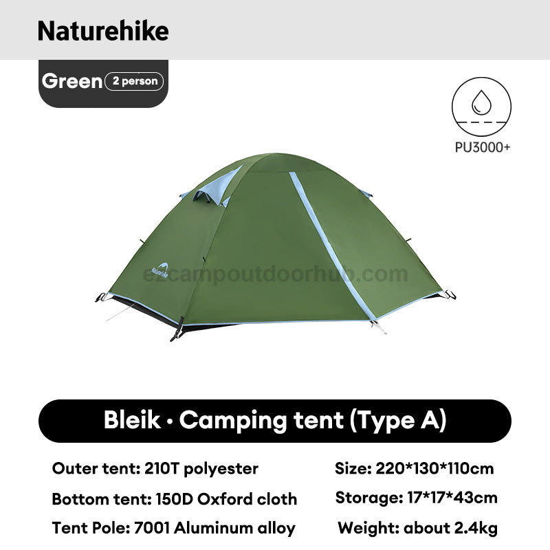 Naturehike BLEIK Series Tent 2-3 Persons Ultralight Double Awning Tent Breathable P-Series Gen 2 Crossbar Structure Design Outdoor Camping Hiking