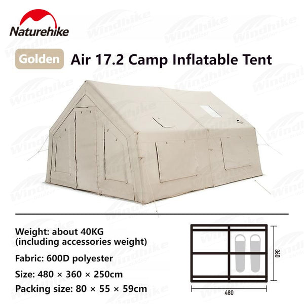 Naturehike AIR Series 17.2 Camp Inflatable Tent Luxury Extra Large ...