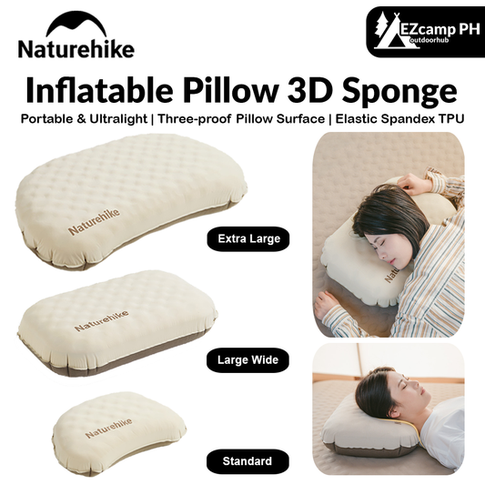 Naturehike Inflatable Pillow 3D Sponge Portable Ultralight Weight Only 160g Camping Outdoor Travel Neck Sleeping Silent Self Air Pillow Surface Pillow