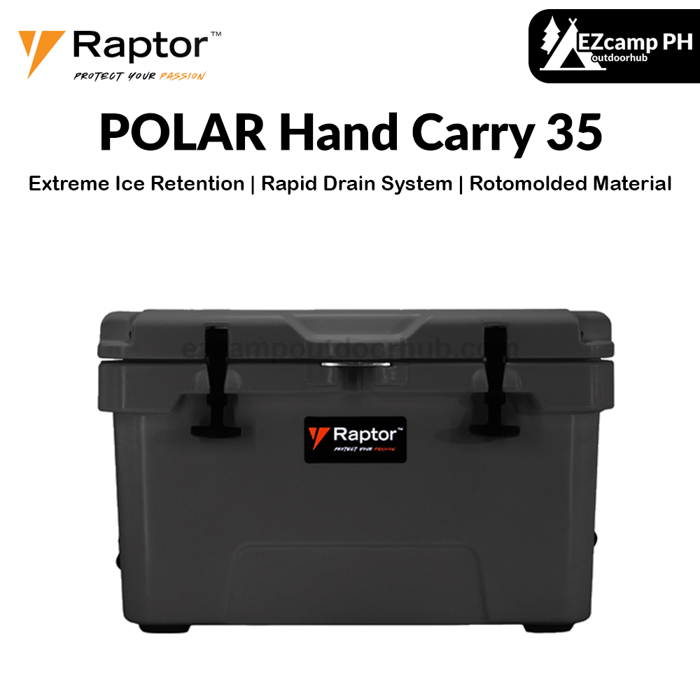 Raptor POLAR Hand Carry 35 35L Large Capacity Food Drink Ice Storage Chest Container Rapid Drain System Extreme Ice Retention Cooler Outdoor