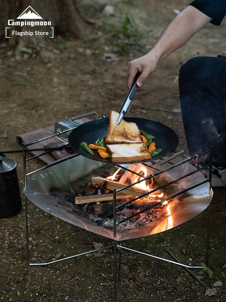 Campingmoon SOLO-A3 Sole Fire Pit Portable Lightweight Multifunctional Barbecue Grill Wood Stove Bonfire Heating Fire Station Outdoor Camping Travel