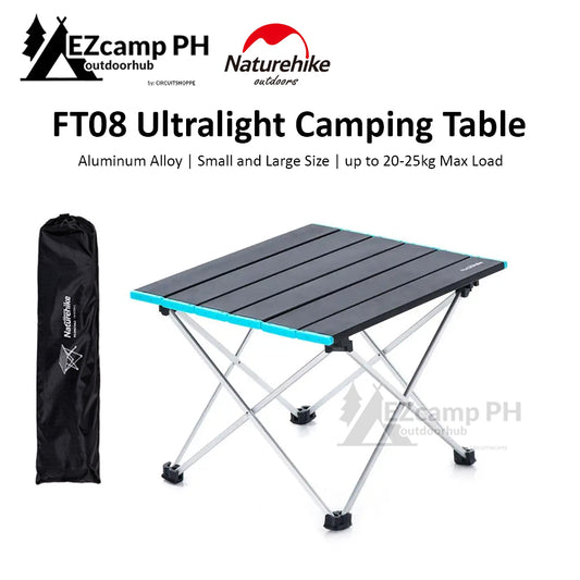 Naturehike FT08 Portable Folding Outdoor Camping Table Aluminum Mini Small Large Foldable Camp Ultralight Hiking Backpacking Table