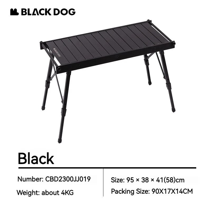 BLACKDOG by Naturehike Black IGT Compatible Free Combination Height Adjustable High Low Camping Table Portable Folding Outdoor Picnic BBQ Grill Stove Cooking Foldable Aluminum Alloy Ultralight Table 40kg Max Load Nature Hike Black Dog