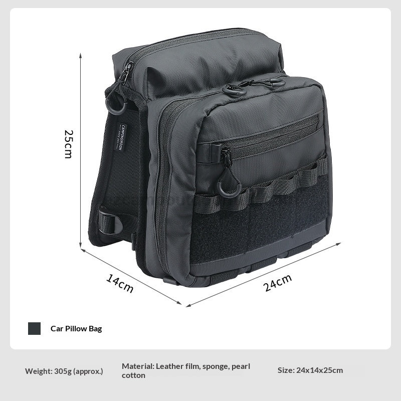 Campingmoon BK-PL Car Seat Headrest Bag Portable Large Capacity Tactical Multiple Storage Bag Pillow Foam Padded Organized Storage Outdoor Camping