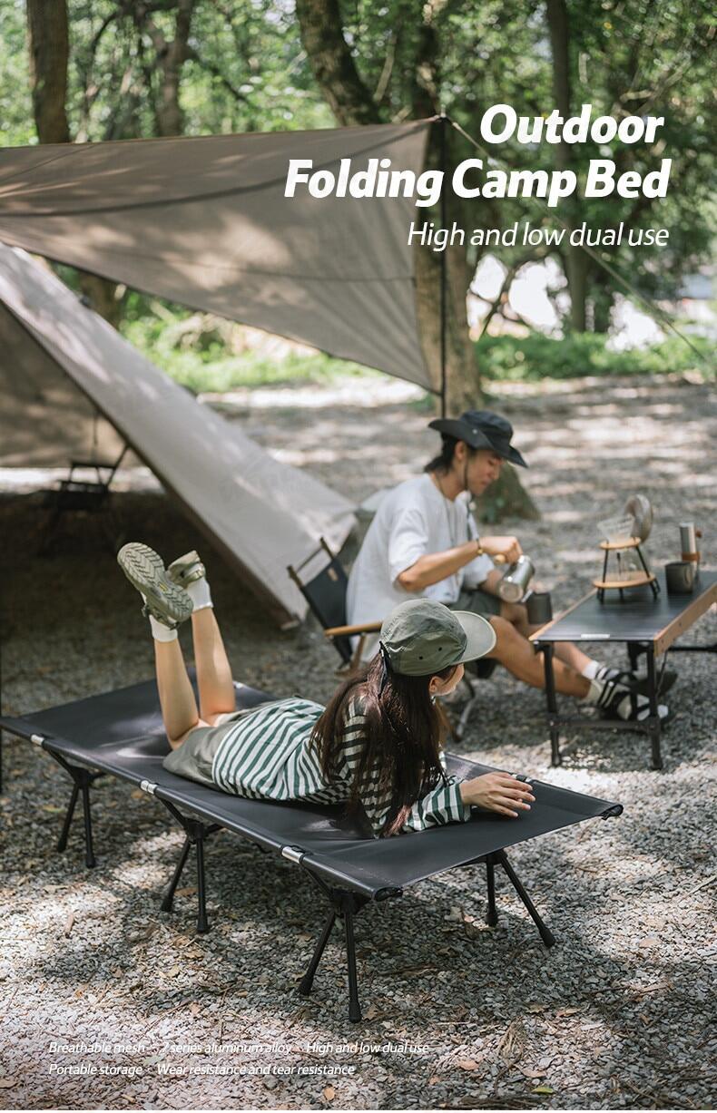 Portable folding shop camp beds