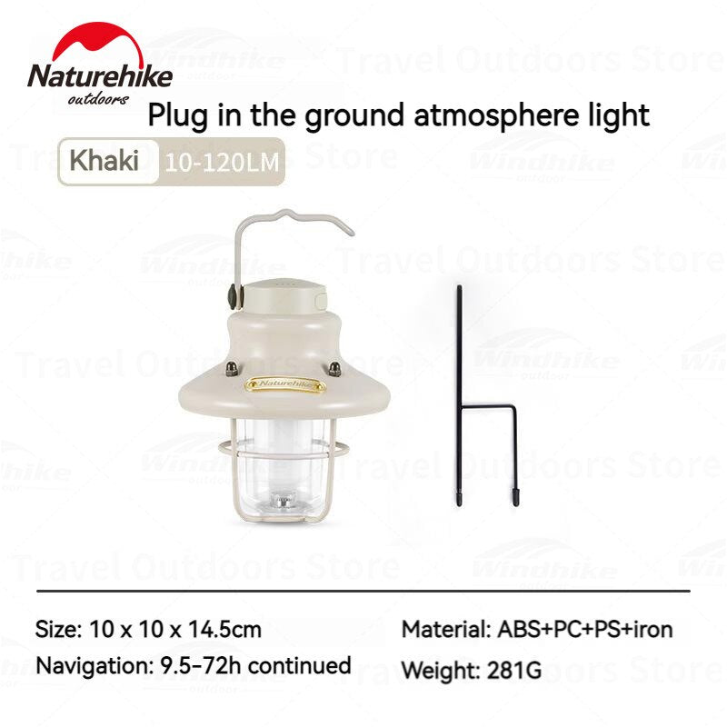 Naturehike Portable Tent Lamp Outdoor Ground Insert Light Night LED Lighting Tent Canopy Lantern Chandelier Atmosphere Caution Lamp 3 Mode Brightness