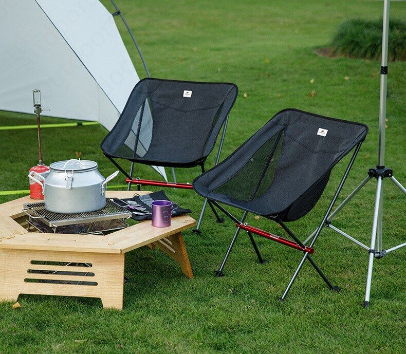 ( MINOR FLAW ) Naturehike YL05 Outdoor Ultralight Folding Chair 1.1kg Aluminum Alloy Support up to 150kg Max Load Beach Moon Chair Camping Hiking