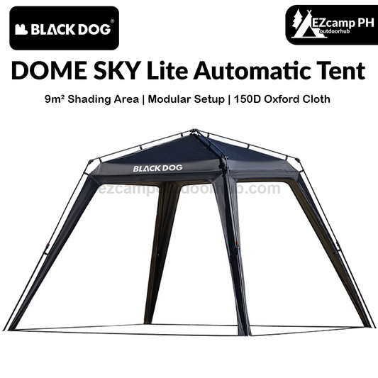 Blackdog DOME SKY Lite Automatic Tent Portable Fast Build Modular Tent Tarp Canopy Waterproof Black Vinyl Coated Sunscreen 9m² Shade Area Outdoor