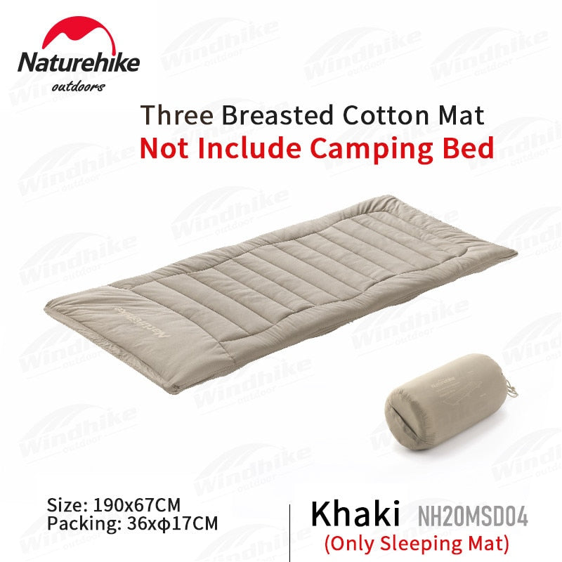 Naturehike Soft Cushion Folding Bed Cover Mat Pad Sleeping Cot Comfortable Cotton Add-on Foldable Mattress Outdoor Camping Ultralight Portable Warm