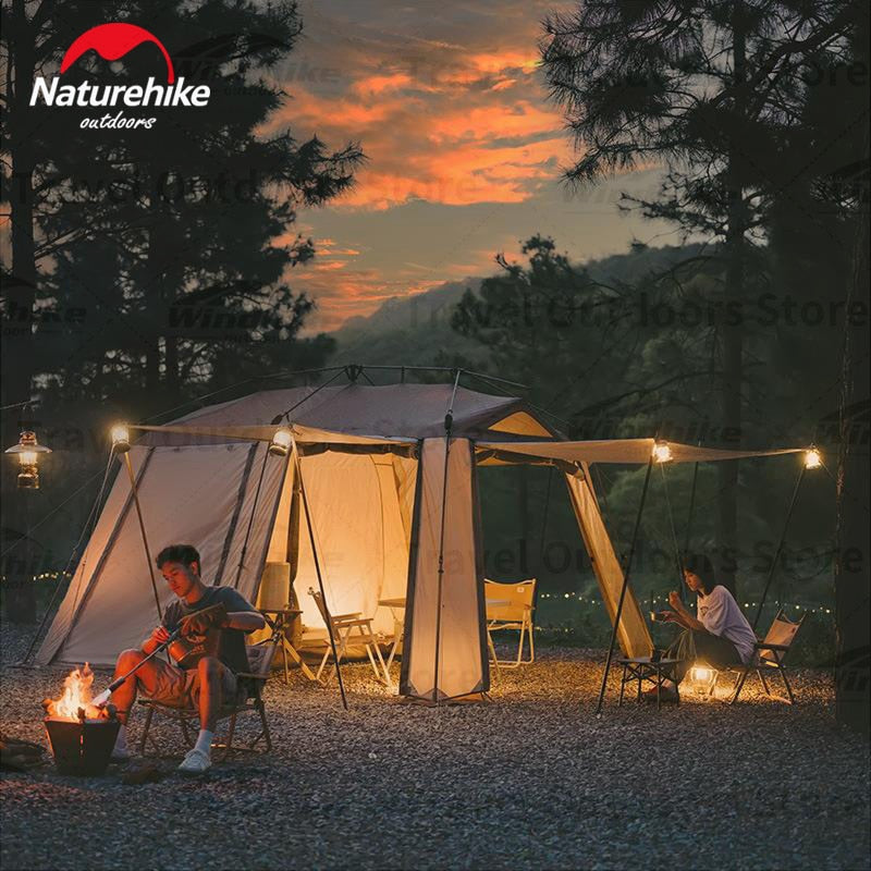 Naturehike VILLAGE 13 Series Cabin Style 1 Bedroom 1 Living Room Version Automatic Fast Opening Camping Breathable Outdoor Waterproof Tent 4 Person