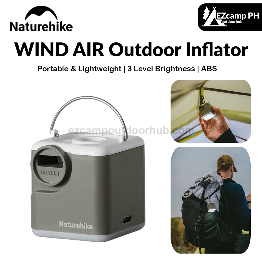 Naturehike WIND AIR Outdoor Inflator Multi-Functional Mini Air Pump 4.5KPA LED Lighting Lamp Lantern For Inflatable Camping Equipment & Accessories