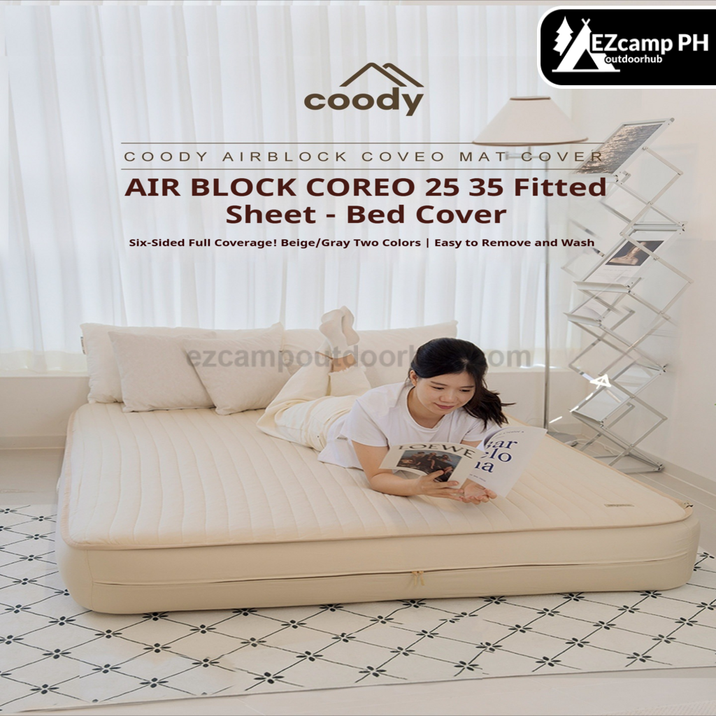 Coody AIR BLOCK COREO 25 35 Fitted Sheet Bed Cover Portable All Around Six Sided Bed Mattress Cover Bedsheet Quilted Cotton Machine Washable