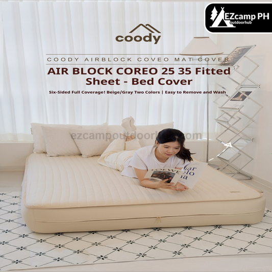 Coody AIR BLOCK COREO 25 35 Fitted Sheet Bed Cover Portable All Around Six Sided Bed Mattress Cover Bedsheet Quilted Cotton Machine Washable