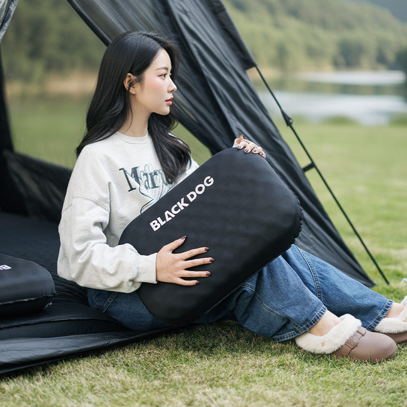 Blackdog Black Air Inflatable Foam Soft Pillow Portable 2 in 1 Head Pillow With Storage Bag Soft Sponge Breathable Skin Friendly Outdoor Camping