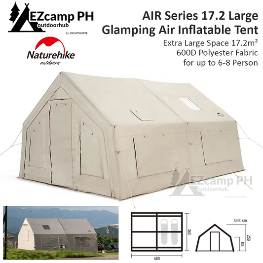 Naturehike AIR Series 17.2 Glamping Luxury Extra Large 17.2m² Air Inflatable Camping Tent Waterproof Breathable Outdoor 1 Bedroom 1 Living Room