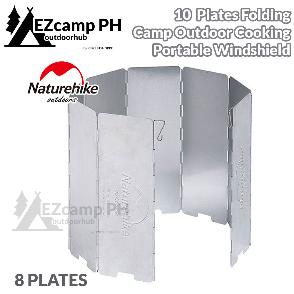 Naturehike 8 10 Slice Plates Portable Aluminum Alloy Outdoor Camp Cooking Windshield Wind Screen Shield Breaker Folding Board Camping Picnic Gas