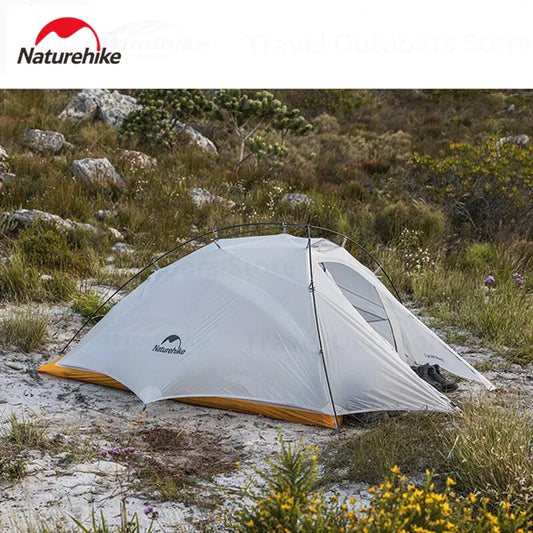 Naturehike CLOUD UP WING 2 10D Super Light Hiking Backpacking Tent for 1 to 2 Person Waterproof Windproof Ultralight 1.25kg Outdoor Camping 4 Season Tent 7 Series Aluminum Alloy Nylon Coated Silicon Nature Hike