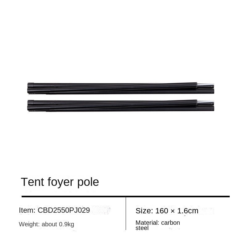 Blackdog Tarp Canopy Awning Tent Steel Black Pole Rod 2pcs Per Pack with Storage Bag 170cm Length 19mm Diameter Heavy Duty Original Black Dog