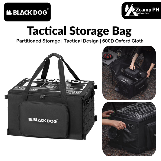 Blackdog Tactical Storage Bag Portable Foldable 51L Large Capacity Multifunctional Table Camp Gear Box Side Door Handbag Outdoor Camping Accessories 600D Oxford Cloth