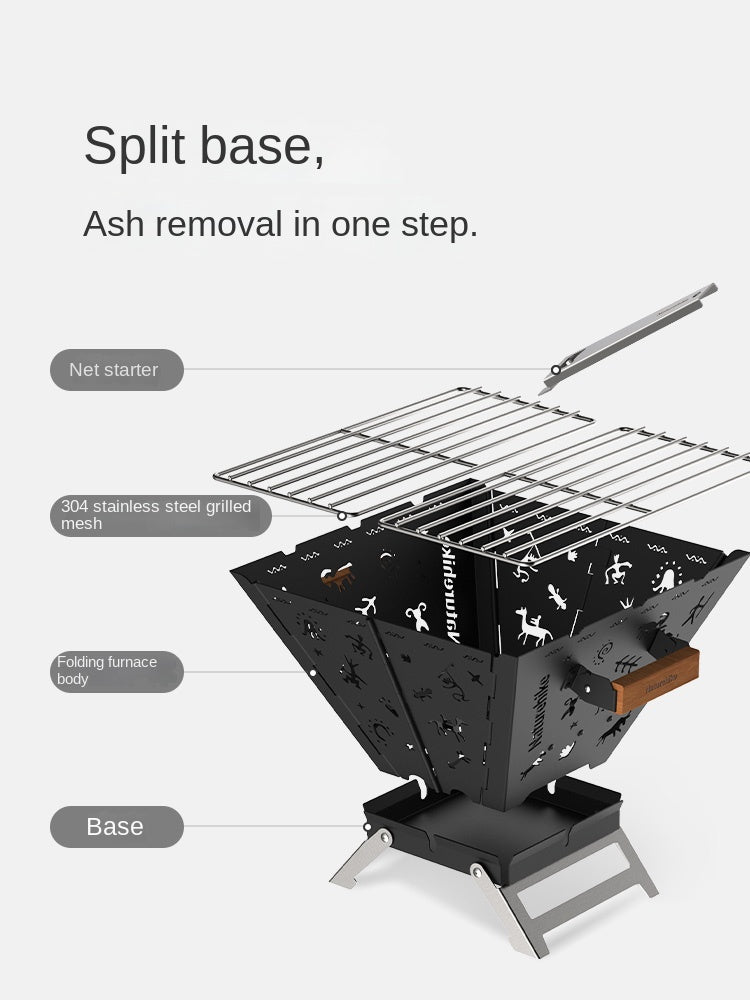 Naturehike TOTEM 2.0 Folding Fire Table Portable Ultralight Multipurpose Wood Stove Fire Pit Bonfire Firewood BBQ Grill Outdoor Camping