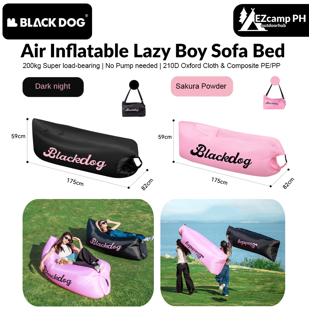 BLACKDOG Air Inflatable Lazy Boy Sofa Bed Outdoor Ultra-light Portable Air Matress Bed Tear-resistant Puncture-resistant Foldable Island Sleeping Pad Camping Hiking Travel Picnic Supplies Original Black Dog