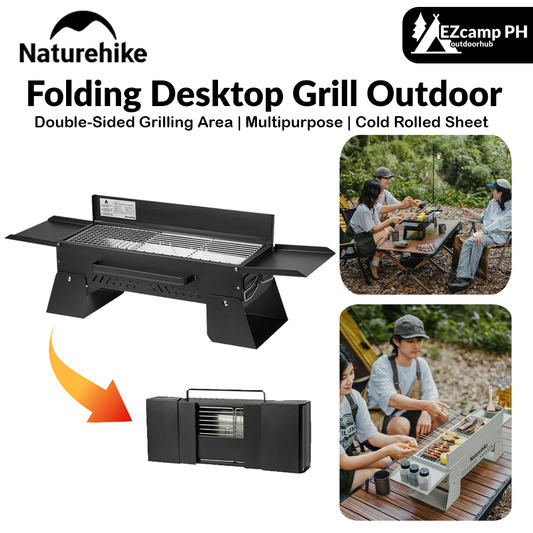 Naturehike Folding Desktop Grill Outdoor Portable Lightweight Barbecue BBQ Stove Burner Charcoal Grill Easy To Disassemble And Wash Camping Hiking Picnic Kitchenware Cookware Beach Travel Equipment Heavy Duty Original Nature Hike