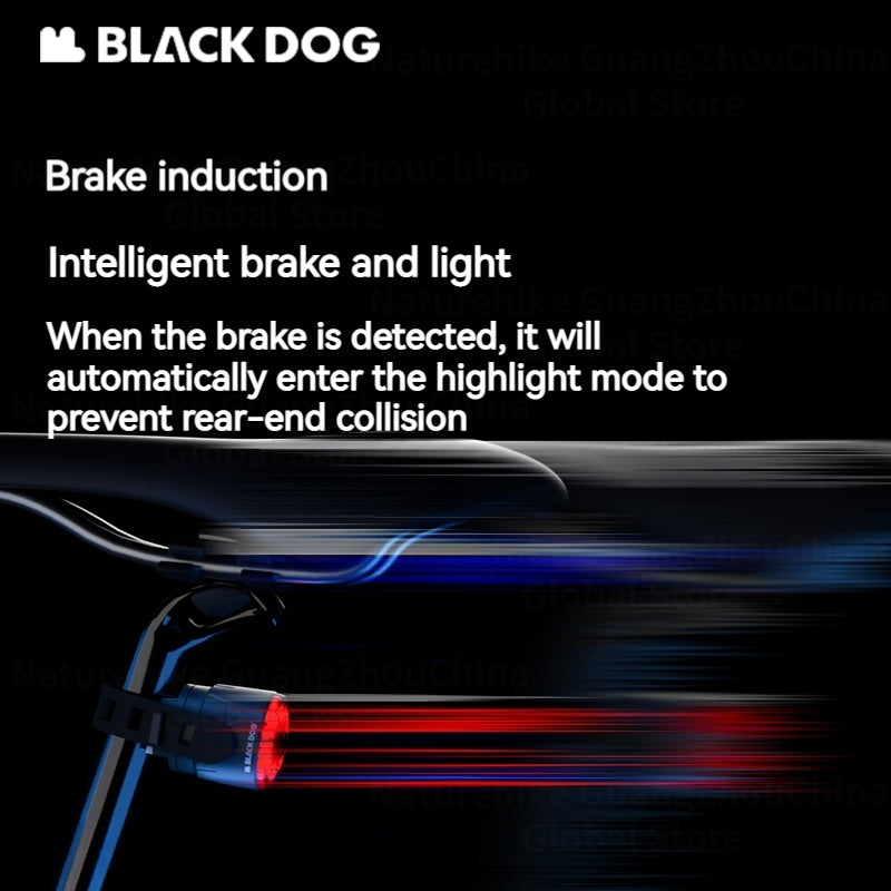 BLACKDOG Chasing Light M1 Smart Brake Tail Light Portable Lightweight Bike Tail Light Bicycle Brake Sensing Light Night Cycling Rear Lamp Taillight