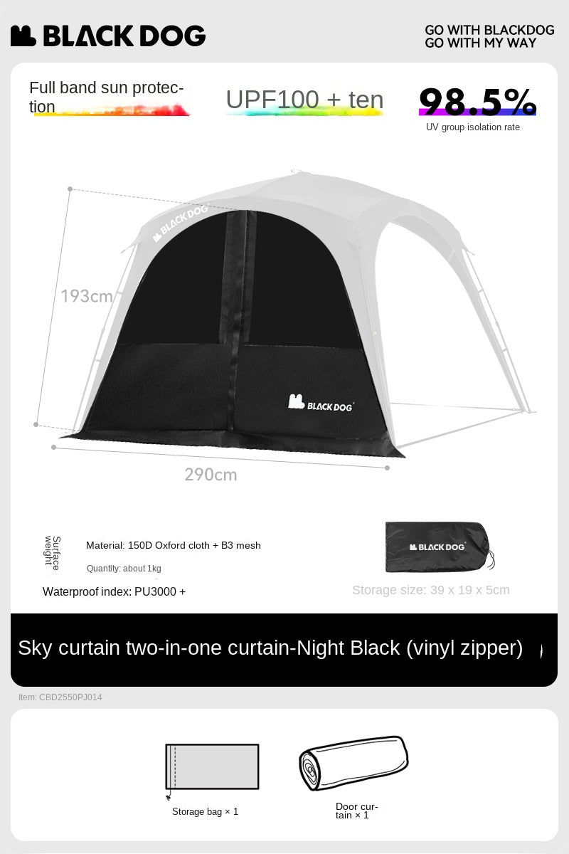 BLACKDOG DOME SKY Automatic Fast Multiple Setting Modular Canopy Tent Bedroom Awning Living Area Waterproof Outdoor Camping Vinyl Coated Sunscreen