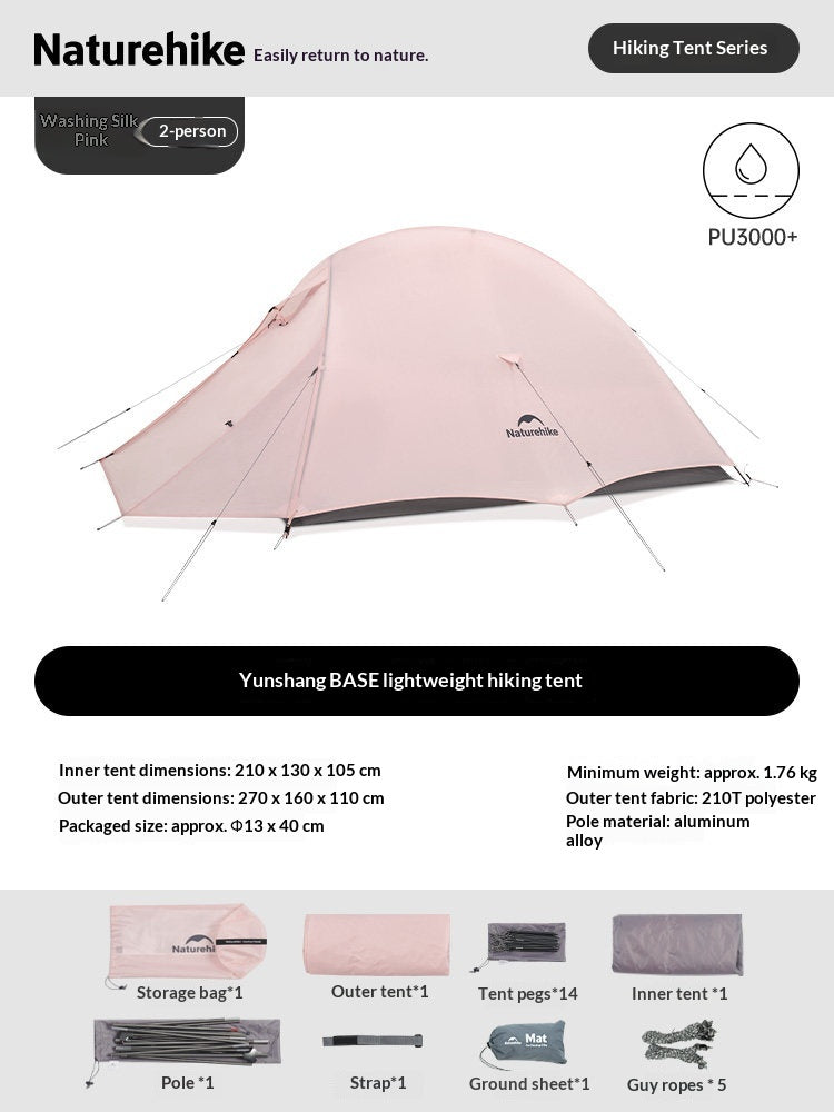 Naturehike CLOUD UP BASE Pink Version 1-2 Person Women's Ultralight Portable Hiking Tent
